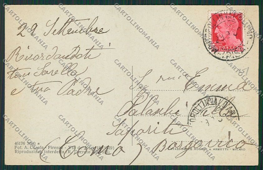 Pisa Montopoli Valdarno cartolina EE6361 – retro