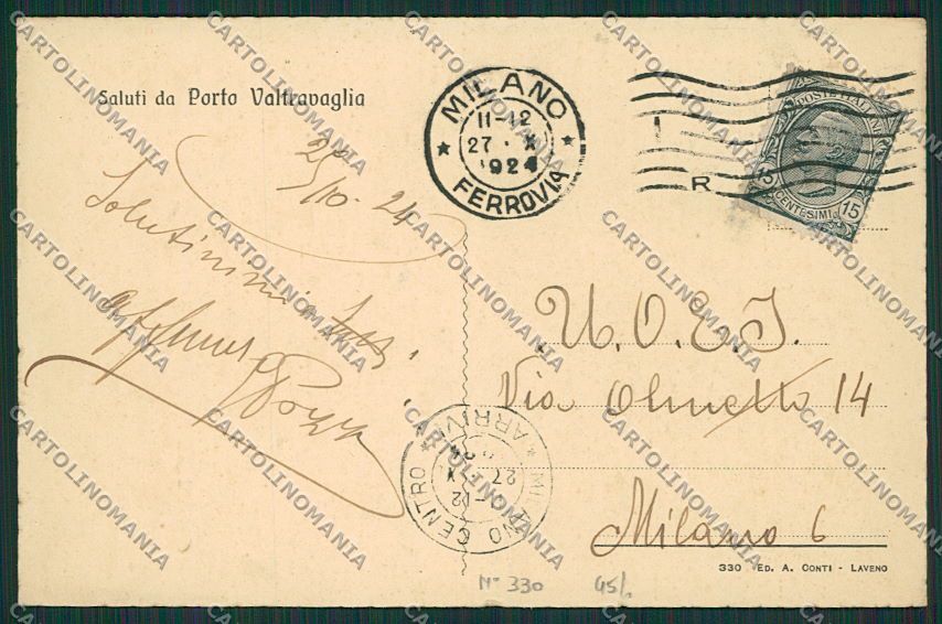 Varese Porto Valtravaglia cartolina EE6430 – retro