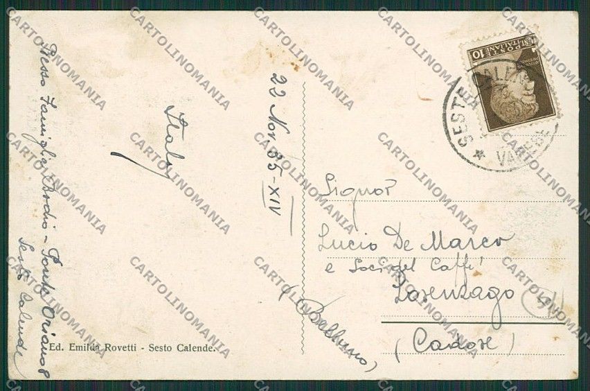 Varese Sesto Calende Idrovolante cartolina EE6451 – retro