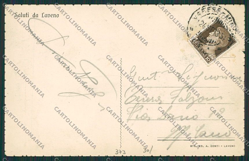 Varese Laveno Battello Francia cartolina EE6455 – retro