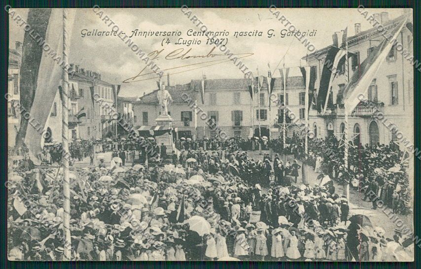 Varese Gallarate Garibaldi Anniversario cartolina EE6491 – fronte