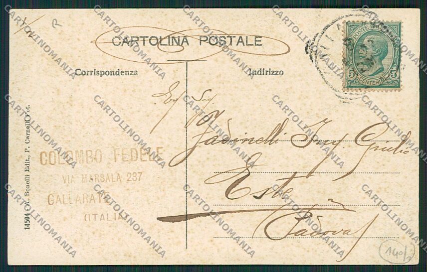 Varese Gallarate Garibaldi Anniversario cartolina EE6491 – retro