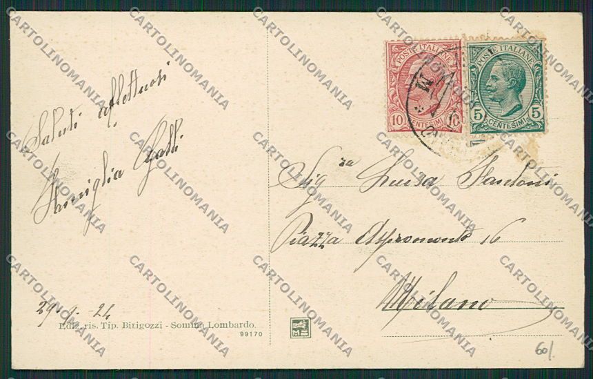 Varese Somma Lombardo cartolina EE6521 – retro