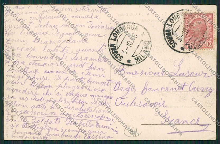 Varese Somma Lombardo cartolina EE6522 – retro