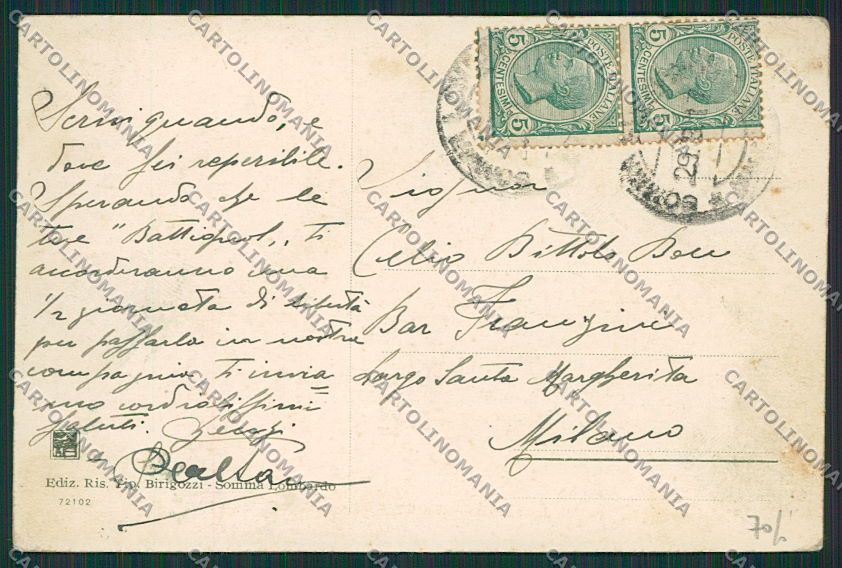 Varese Somma Lombardo cartolina EE6523 – retro