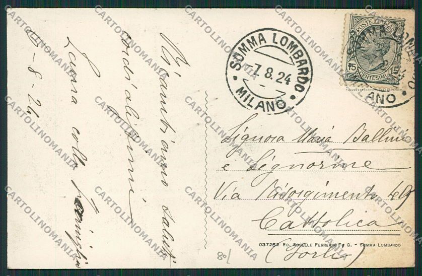 Varese Somma Lombardo Canottaggio cartolina EE6528 – retro