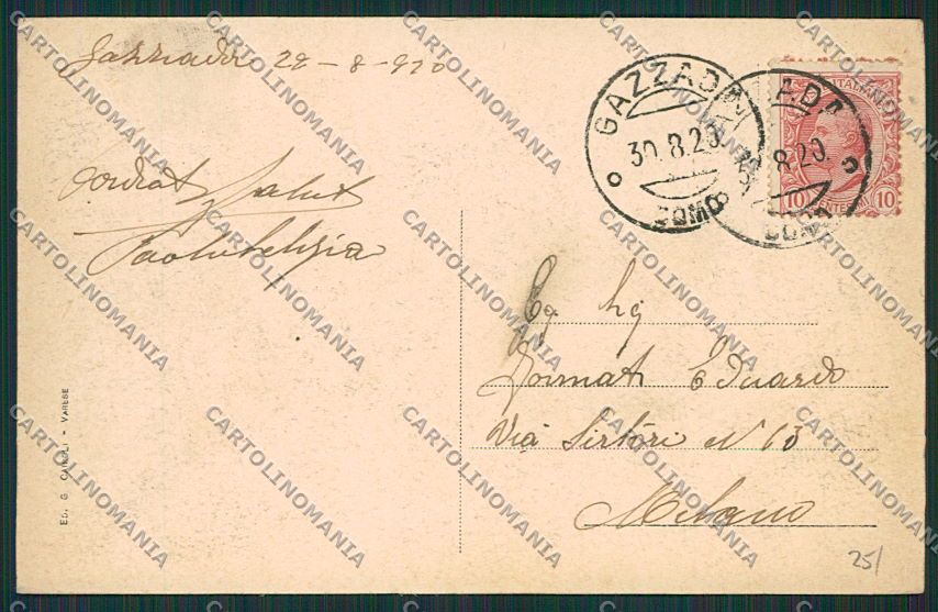 Varese Gazzada cartolina EE6553 – retro