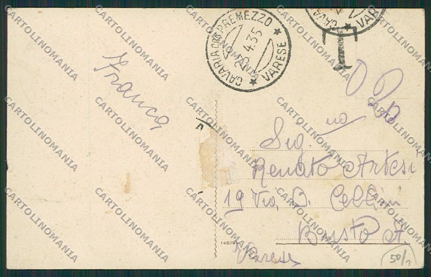 Varese Cavaria STRAPPINO cartolina EE6554 – retro
