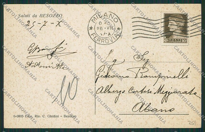 Varese Besozzo STRAPPINO cartolina EE6596 – retro