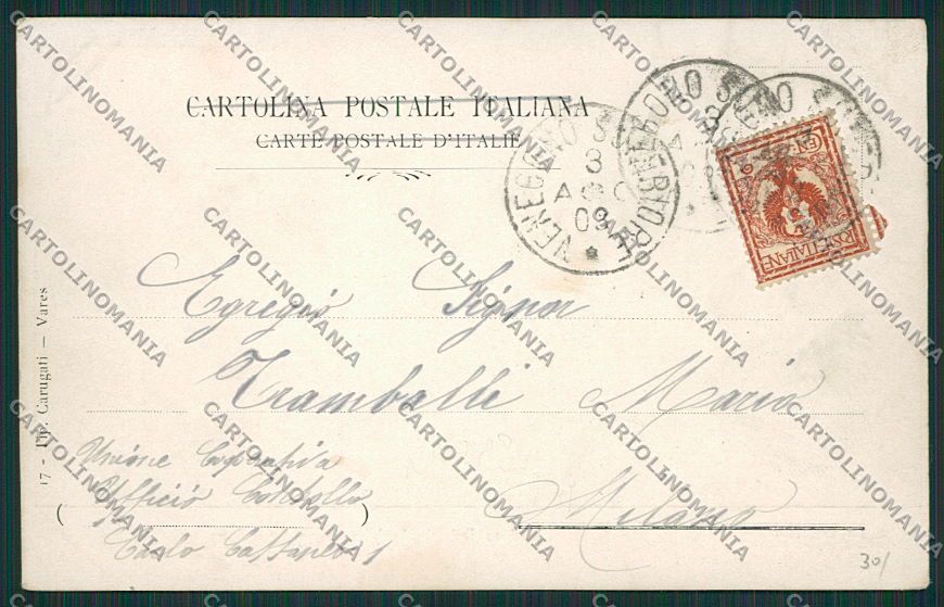 Varese Venegono Superiore cartolina EE6607 – retro