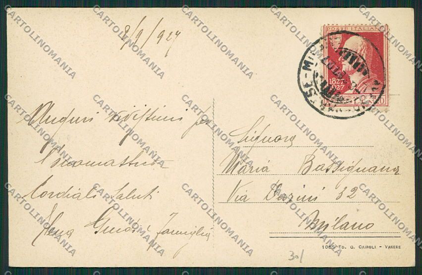 Varese Venegono Superiore cartolina EE6609 – retro