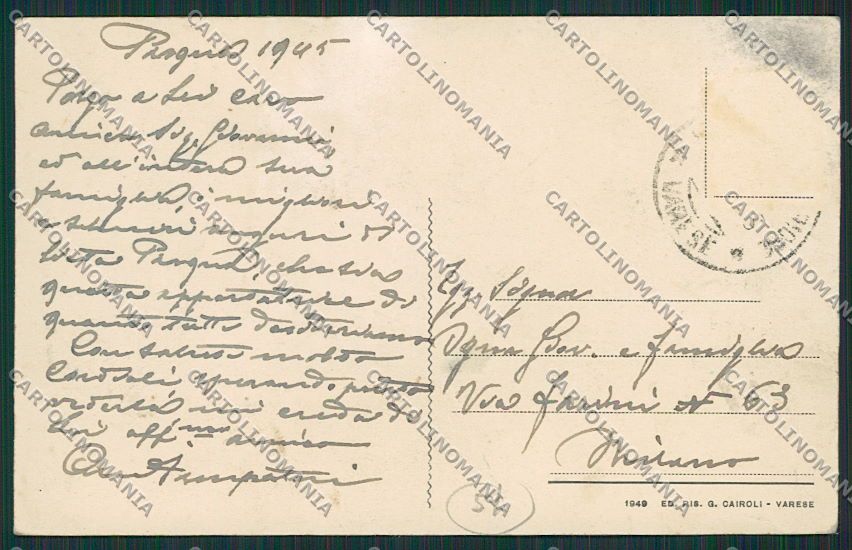 Varese Venegono Superiore PIEGHINE cartolina EE6613 – retro