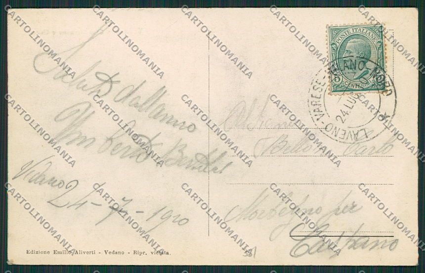 Varese Vedano Olona cartolina EE6616 – retro