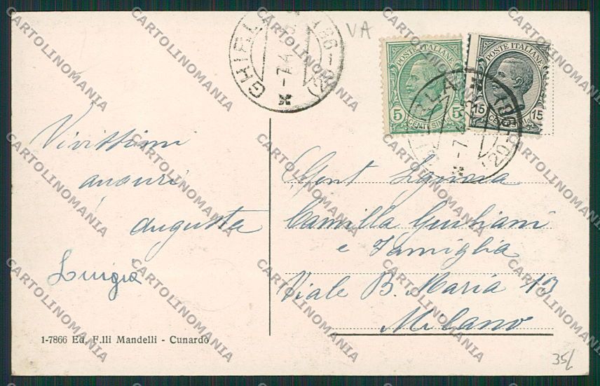 Varese Cunardo cartolina EE6674 – retro