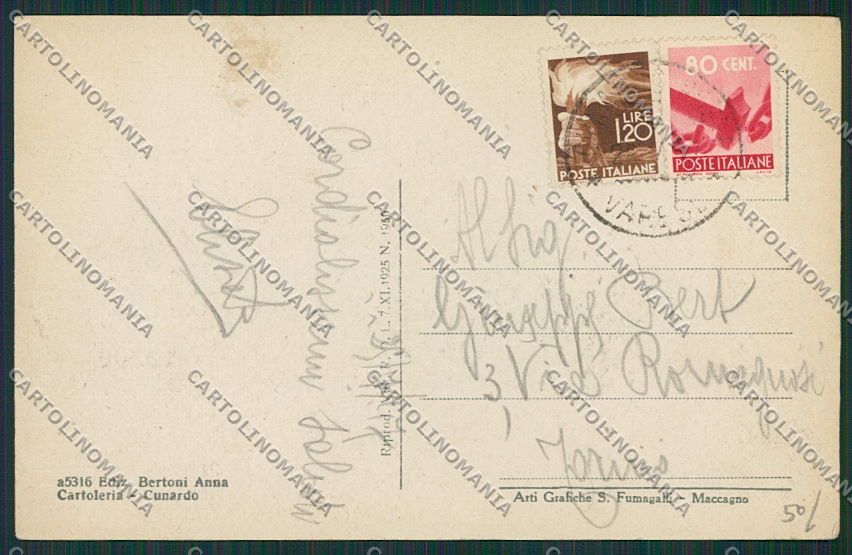 Varese Cunardo cartolina EE6680 – retro