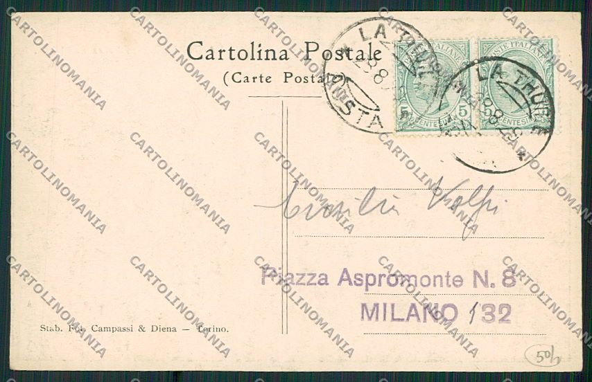 Aosta La Thuile cartolina EE6700 – retro