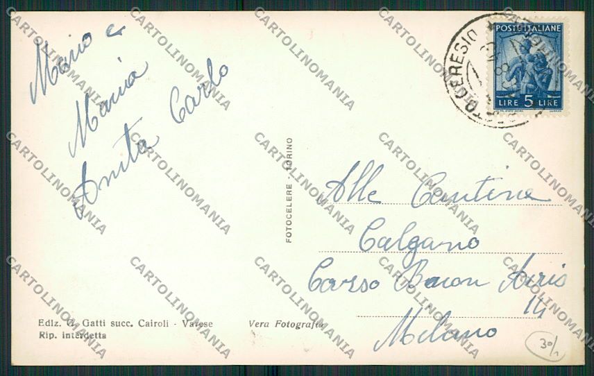 Varese Porto Ceresio Gdf Foto cartolina EE6768 – retro