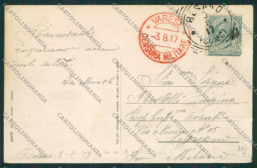 Varese Porto Ceresio Battello cartolina EE6771 – retro