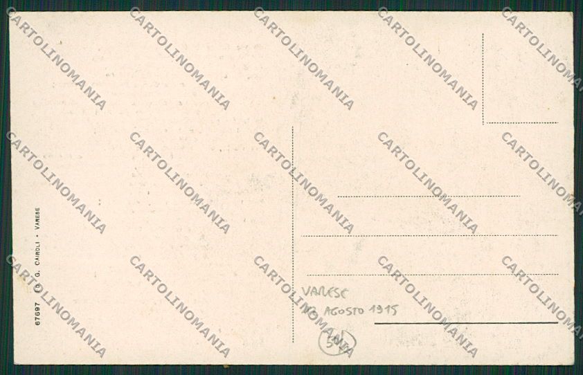 Varese Città Tognella Garibaldi cartolina EE6821 – retro