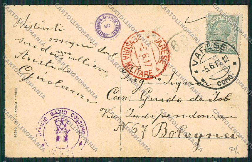 Varese Città cartolina EE6833 – retro