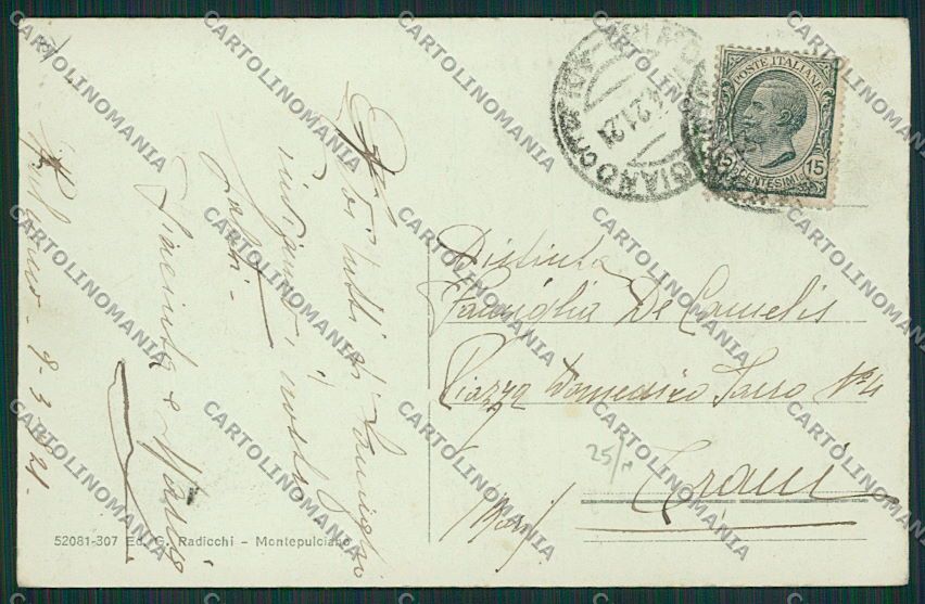 Siena Montepulciano cartolina EE6954 – retro