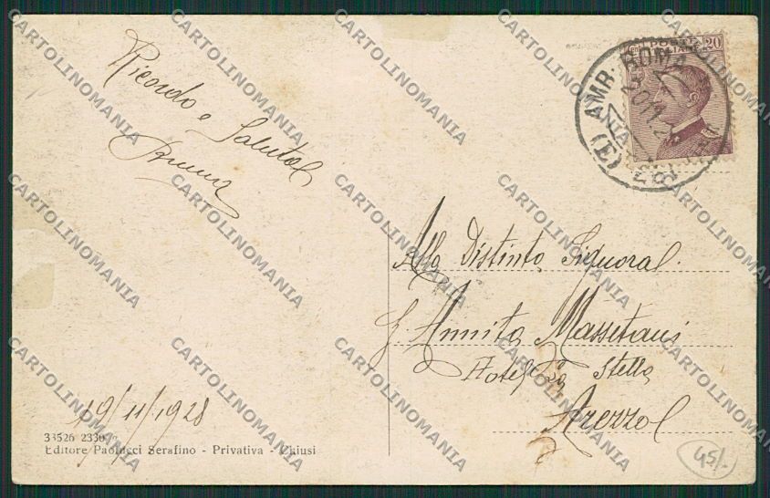 Siena Chiusi cartolina EE6956 – retro