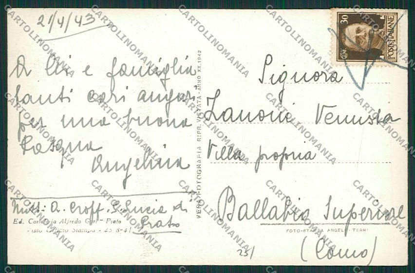 Prato Città Foto cartolina EE6975 – retro