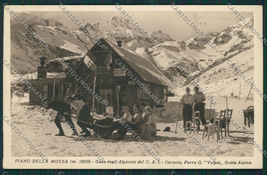 Torino Piano della Mussa Rifugio Sci Nevicata cartolina EE7056 – fronte