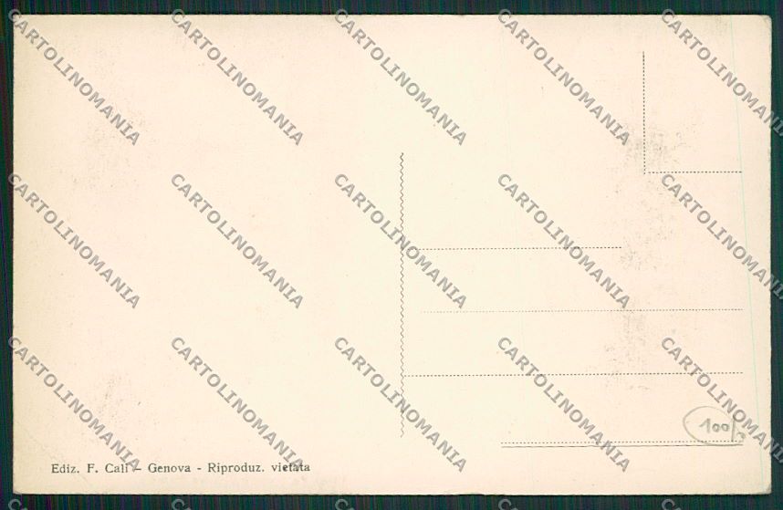 Genova San Olcese Treno Casella PIEGA cartolina EE7064 – retro