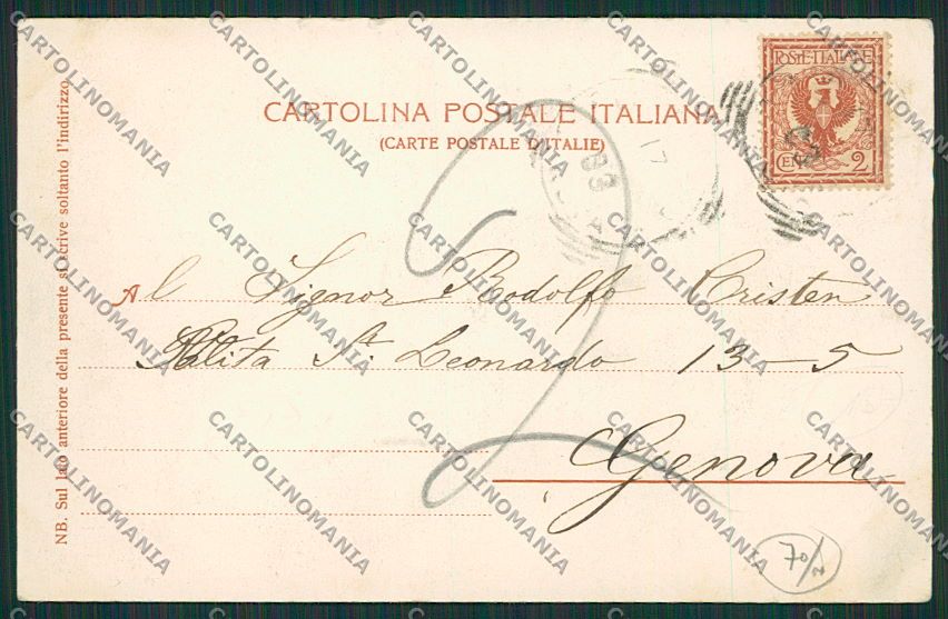 Genova Casella cartolina EE7074 – retro