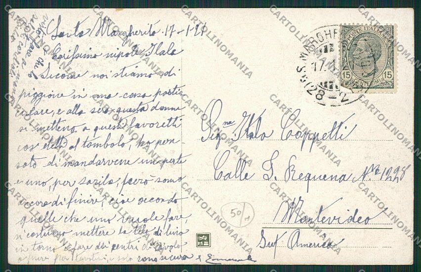 Genova Santa Margherita Tombolo cartolina EE7086 – retro