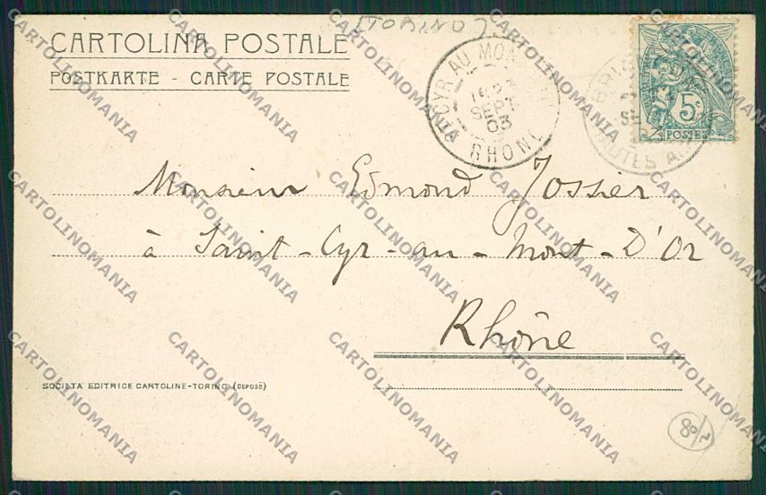 Torino Cesana PIEGA cartolina EE7105 – retro