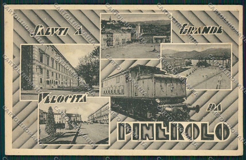 Torino Pinerolo Saluti a Grande Velocità Treno cartolina EE7129 – fronte