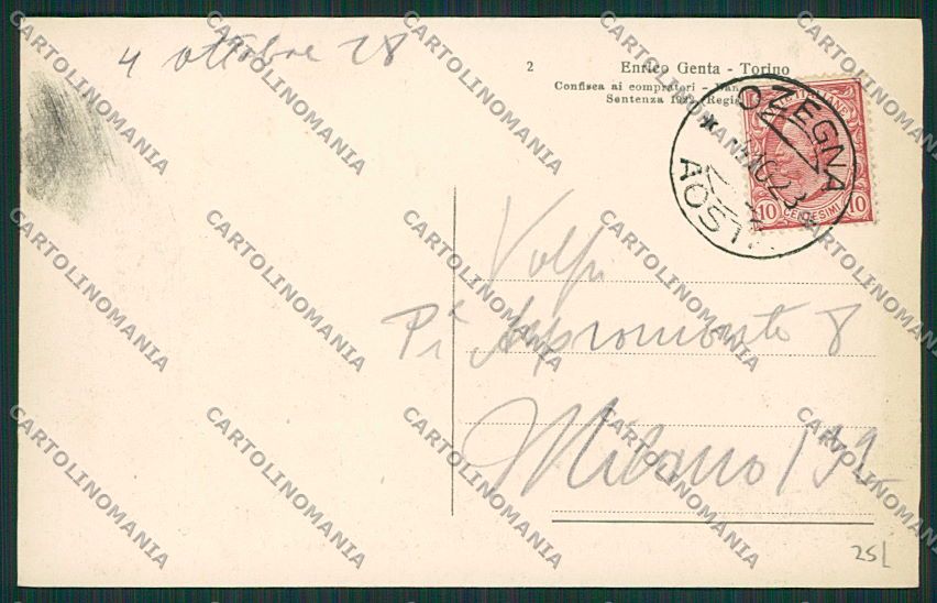 Torino Ozegna Genta cartolina EE7134 – retro