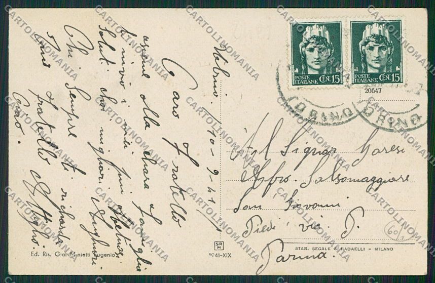 Torino Ulzio Stazione Corriera cartolina EE7136 – retro