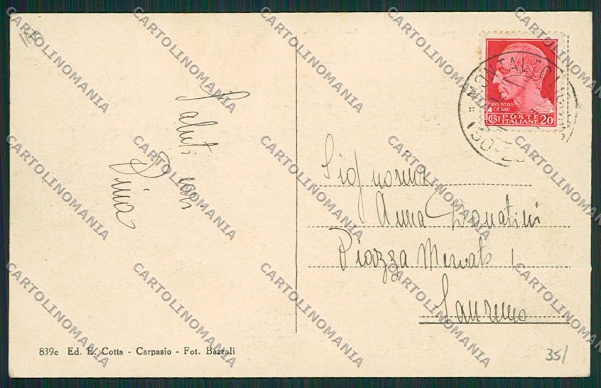 Imperia Carpasio cartolina EE7154 – retro