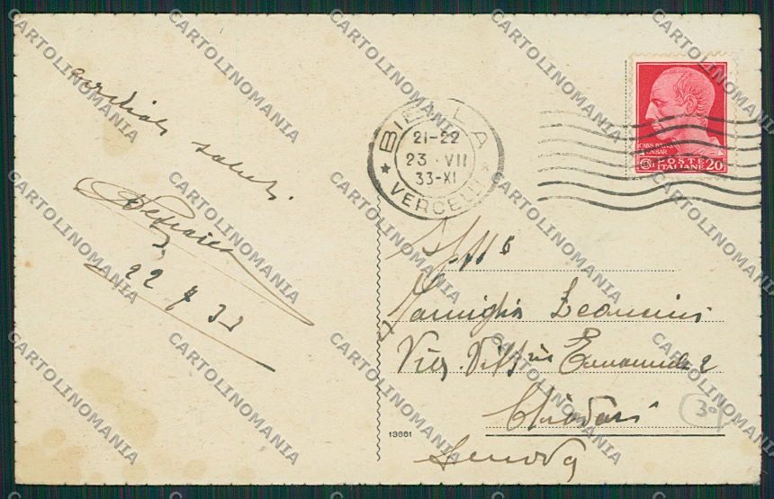 Biella Città ABRASA cartolina EE7184 – retro