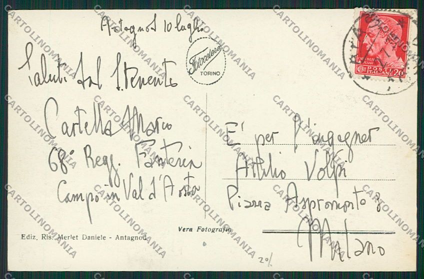 Aosta Antagnod Foto cartolina EE7201 – retro