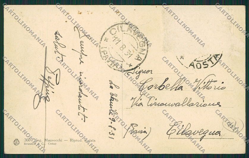 Aosta La Thuile ABRASA cartolina EE7219 – retro
