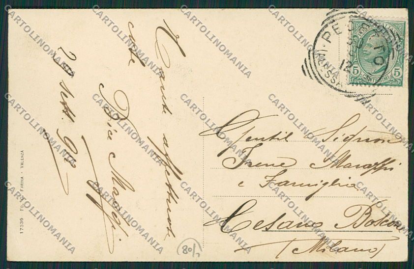 Alessandria Valenza Pecetto Saluti da PIEGA cartolina EE7255 – retro