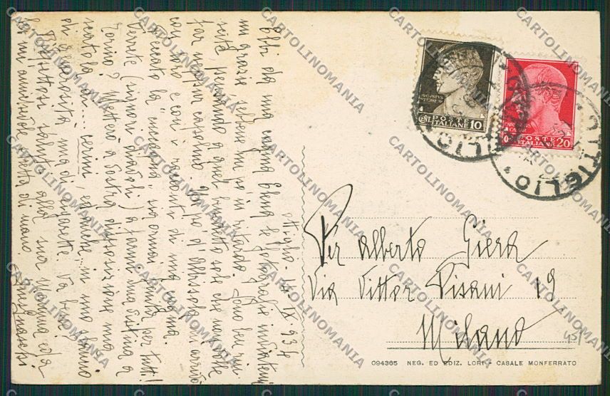Alessandria Ottiglio Monferrato cartolina EE7258 – retro