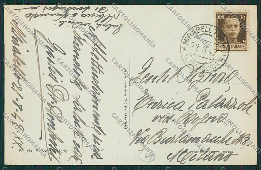 Alessandria Mirabello Monferrato cartolina EE7271 – retro