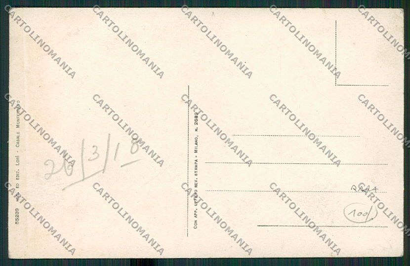 Alessandria Casale Monferrato Stazione Treno SCOLLATA cartolina EE7289 – retro