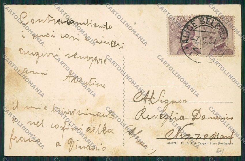 Alessandria Alice Bel Colle cartolina EE7296 – retro