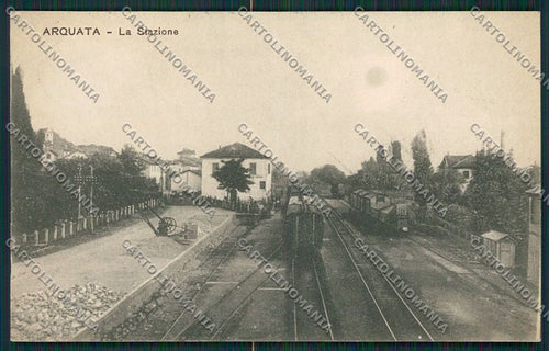 Alessandria Arquata Scrivia Stazione Treno PIEGATA cartolina EE7298 – fronte