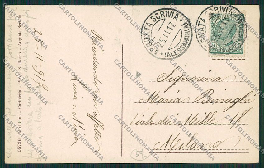 Alessandria Arquata Scrivia Stazione Treno PIEGATA cartolina EE7298 – retro