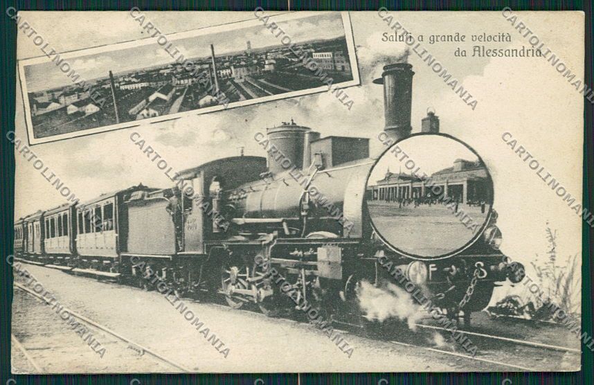 Alessandria Città Saluti a Grande Velocità Treno cartolina EE7303 – fronte