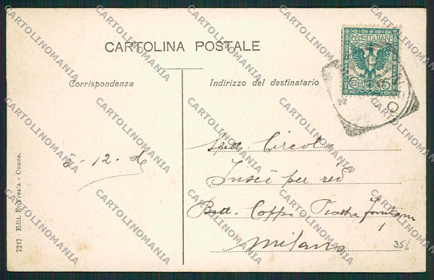 Cuneo Città cartolina EE7392 – retro