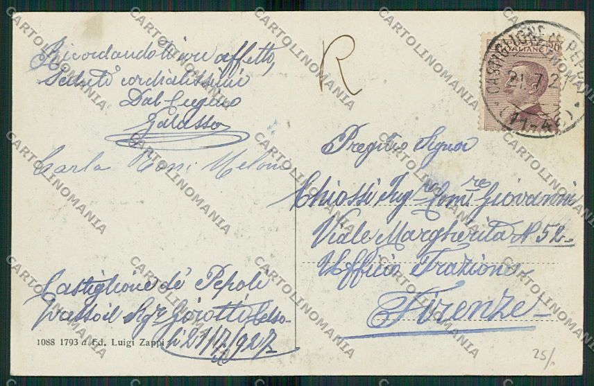Bologna Castiglione dei Pepoli PIEGA cartolina EE7403 – retro