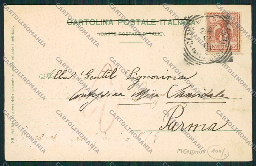 Reggio Emilia Castelnovo Sotto Mercato ABRASA cartolina EE7409 – retro